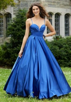 Formal Gowns Mori Lee - 45094 Pleat-Ornate Sweetheart Satin Ballgown