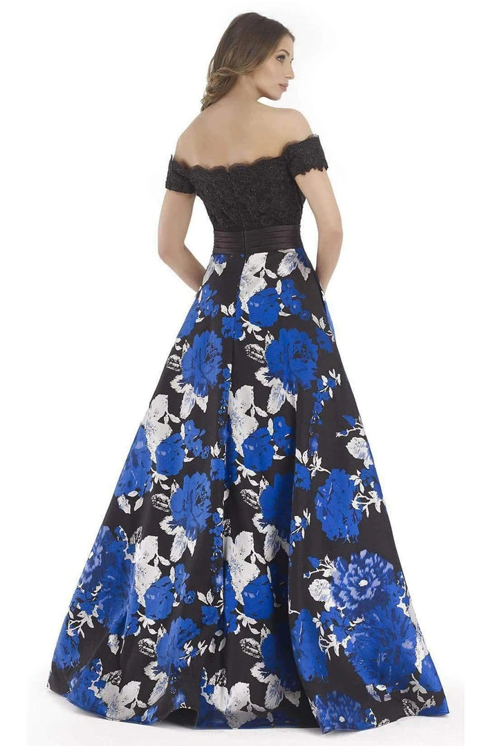 Morrell Maxie - Lace Off-Shoulder Floral A-line Dress 15620 - 1 Pc Royal Black In Size 4 Available Formal Gowns 4 Morrell Maxie - Lace Off-Shoulder Floral A-line Dress 15620 - 1 Pc Royal Black In Size 4 Available Formal Gowns