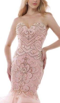 Morrell Maxie Ornate Strapless Mermaid Gown 15456 - 1 Pc Periwinkle In Size 10 Available