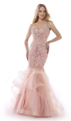 Morrell Maxie Ornate Strapless Mermaid Gown 15456 - 1 Pc Periwinkle In Size 10 Available