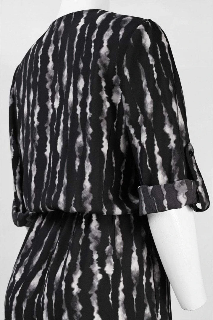 Muse - M3332M Cuffed Sleeve Surplice Romper Plus Size Dresses 4 Muse - M3332M Cuffed Sleeve Surplice Romper Plus Size Dresses