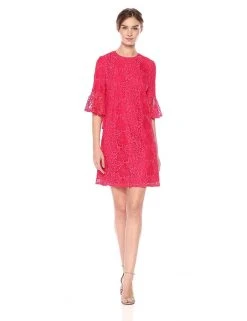 Nanette Nanette Lepore - ND8S10S99 Bell Sleeve Lace Shift Dress