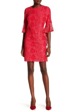 Nanette Nanette Lepore - ND8S10S99 Bell Sleeve Lace Shift Dress