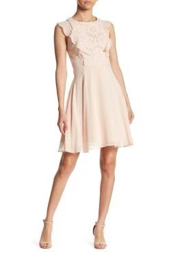 Cocktail Dresses Nanette Nanette Lepore - NN8S19FG3 Floral Lace Jewel A-line Dress