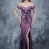 Formal Gowns Nina Canacci - 1361 Embellished Off Shoulder Sheath Dress 1 Formal Gowns Nina Canacci - 1361 Embellished Off Shoulder Sheath Dress
