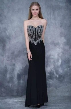 Formal Gowns Nina Canacci - 1378 Strapless Crystal Ornate Corset Gown