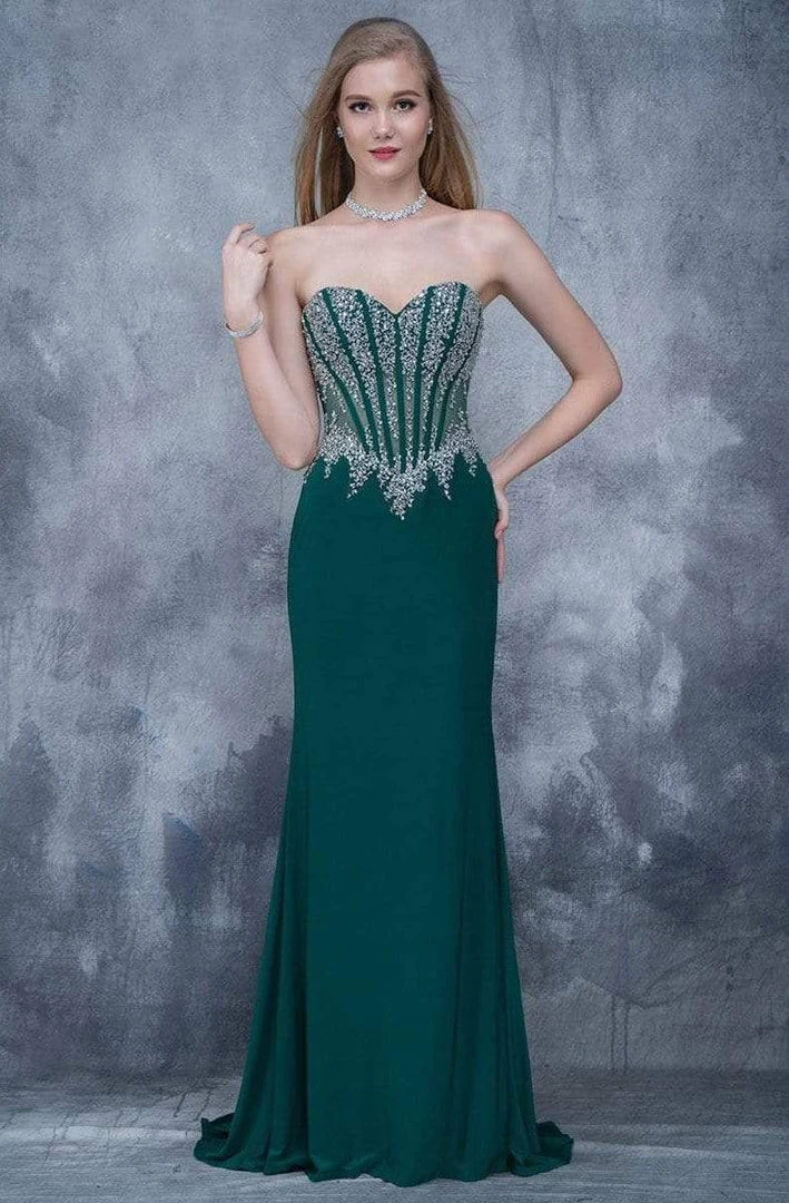 Formal Gowns Nina Canacci - 1378 Strapless Crystal Ornate Corset Gown 10 Formal Gowns Nina Canacci - 1378 Strapless Crystal Ornate Corset Gown