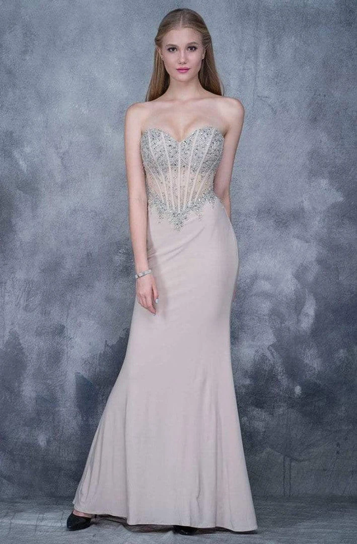 Formal Gowns Nina Canacci - 1378 Strapless Crystal Ornate Corset Gown 8 Formal Gowns Nina Canacci - 1378 Strapless Crystal Ornate Corset Gown