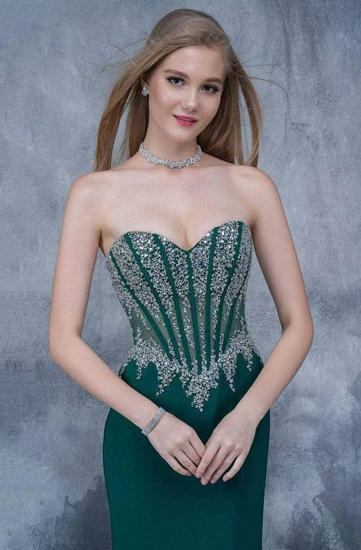 Formal Gowns Nina Canacci - 1378 Strapless Crystal Ornate Corset Gown 12 Formal Gowns Nina Canacci - 1378 Strapless Crystal Ornate Corset Gown