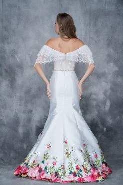 Nina Canacci - 1380 Two Piece Lace And Floral Printed Mermaid Dress Formal Gowns
