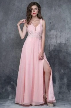 Nina Canacci - 1388 Sleeveless Jeweled Applique A-Line Gown Formal Gowns