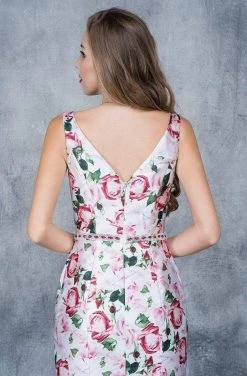 Nina Canacci - 1393 Floral Print Deep V-neck Mermaid Dress Formal Gowns 9 Nina Canacci - 1393 Floral Print Deep V-neck Mermaid Dress Formal Gowns