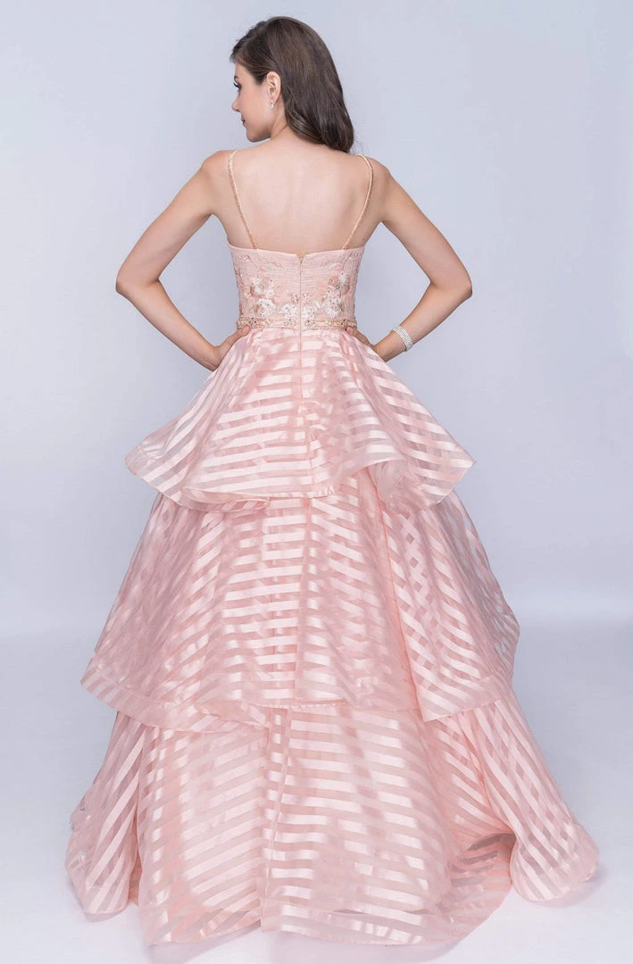 Nina Canacci - 1435 Embroidered V-neck Tiered A-line Dress 4 Nina Canacci - 1435 Embroidered V-neck Tiered A-line Dress