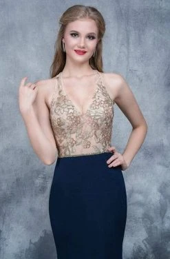 Nina Canacci - 2130 Embroidered Illusion V-neck Sheath Dress 10 Nina Canacci - 2130 Embroidered Illusion V-neck Sheath Dress