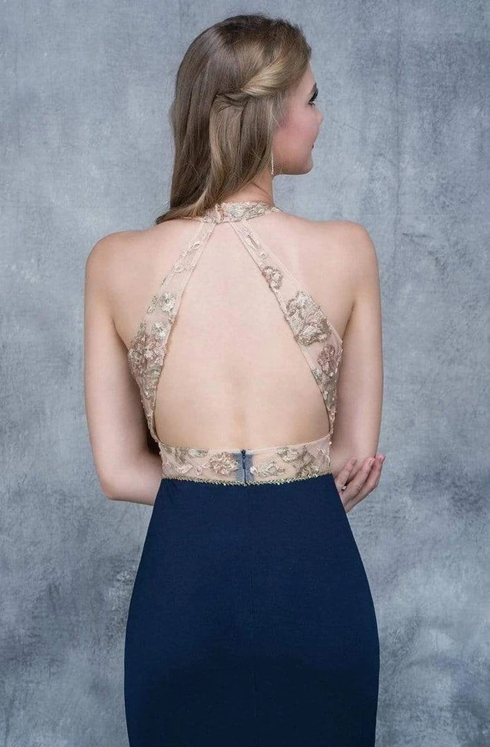 Nina Canacci - 2130 Embroidered Illusion V-neck Sheath Dress 4 Nina Canacci - 2130 Embroidered Illusion V-neck Sheath Dress