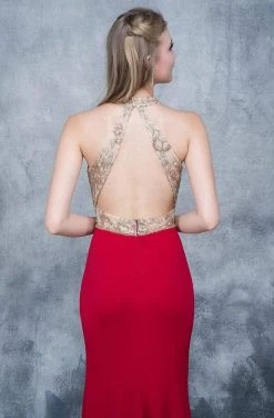 Nina Canacci - 2130 Embroidered Illusion V-neck Sheath Dress 12 Nina Canacci - 2130 Embroidered Illusion V-neck Sheath Dress