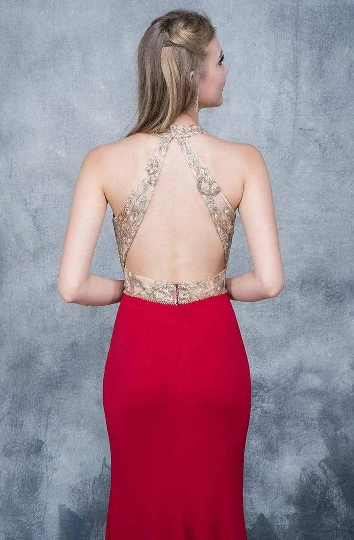 Nina Canacci - 2130 Embroidered Illusion V-neck Sheath Dress 7 Nina Canacci - 2130 Embroidered Illusion V-neck Sheath Dress