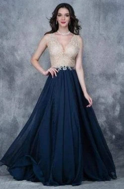 Nina Canacci - 2133 Scalloped Plunging Illusion Gown 12 Nina Canacci - 2133 Scalloped Plunging Illusion Gown