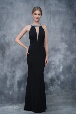 Nina Canacci - 2139 Embellished Haltered Sheath Gown