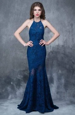 Nina Canacci - 2141 Lace Illusion Panel Sheath Gown Formal Gowns