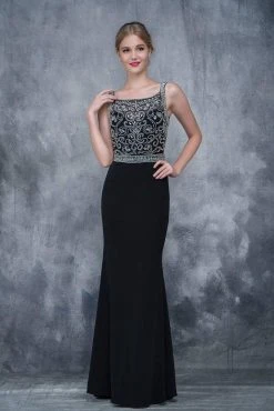 Formal Gowns Nina Canacci - 2166 Bejeweled Illusion Bateau Sheath Dress