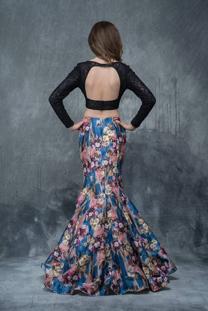 Nina Canacci - 2173 Two-Piece Long Sleeve Contrast Evening Dress Formal Gowns 6 Nina Canacci - 2173 Two-Piece Long Sleeve Contrast Evening Dress Formal Gowns