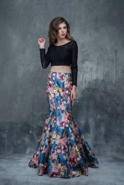 Nina Canacci - 2173 Two-Piece Long Sleeve Contrast Evening Dress Formal Gowns 9 Nina Canacci - 2173 Two-Piece Long Sleeve Contrast Evening Dress Formal Gowns