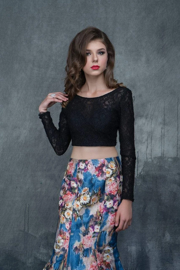 Nina Canacci - 2173 Two-Piece Long Sleeve Contrast Evening Dress Formal Gowns 5 Nina Canacci - 2173 Two-Piece Long Sleeve Contrast Evening Dress Formal Gowns