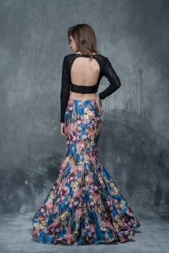 Nina Canacci - 2173 Two-Piece Long Sleeve Contrast Evening Dress Formal Gowns 12 Nina Canacci - 2173 Two-Piece Long Sleeve Contrast Evening Dress Formal Gowns