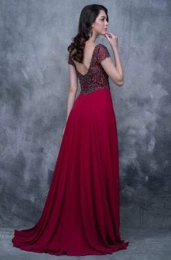 Nina Canacci - 3128 Short Sleeve Illusion Portrait Gown Formal Gowns 16 Nina Canacci - 3128 Short Sleeve Illusion Portrait Gown Formal Gowns