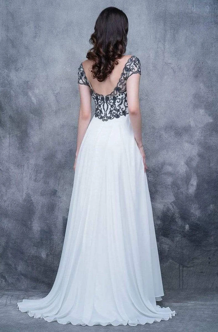 Nina Canacci - 3128 Short Sleeve Illusion Portrait Gown Formal Gowns 4 Nina Canacci - 3128 Short Sleeve Illusion Portrait Gown Formal Gowns