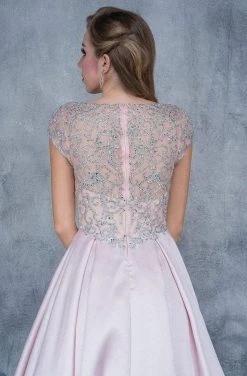 Nina Canacci - 3129 Embellished Illusion Bateau Pleated Ballgown Formal Gowns