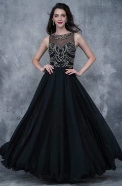 Nina Canacci - 3130 Jeweled Illusion Jewel A-line Dress Formal Gowns 11 Nina Canacci - 3130 Jeweled Illusion Jewel A-line Dress Formal Gowns