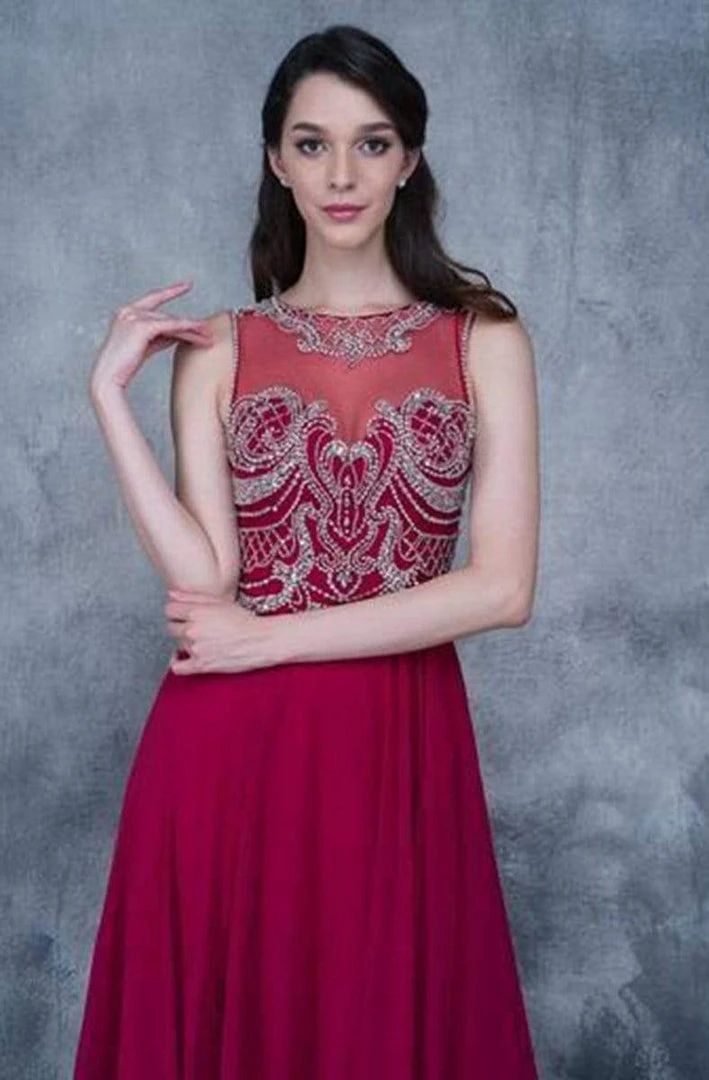 Nina Canacci - 3130 Jeweled Illusion Jewel A-line Dress Formal Gowns 5 Nina Canacci - 3130 Jeweled Illusion Jewel A-line Dress Formal Gowns