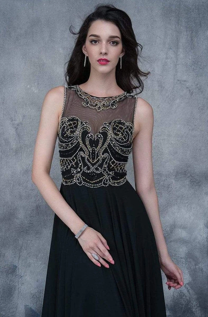 Nina Canacci - 3130 Jeweled Illusion Jewel A-line Dress Formal Gowns 8 Nina Canacci - 3130 Jeweled Illusion Jewel A-line Dress Formal Gowns