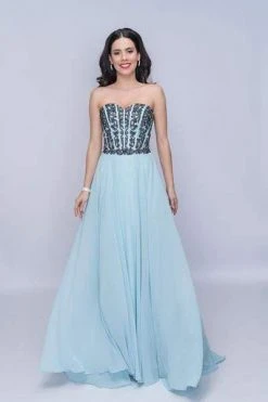 Nina Canacci - 3140 Beaded Corset Sweetheart Bodice Evening Gown