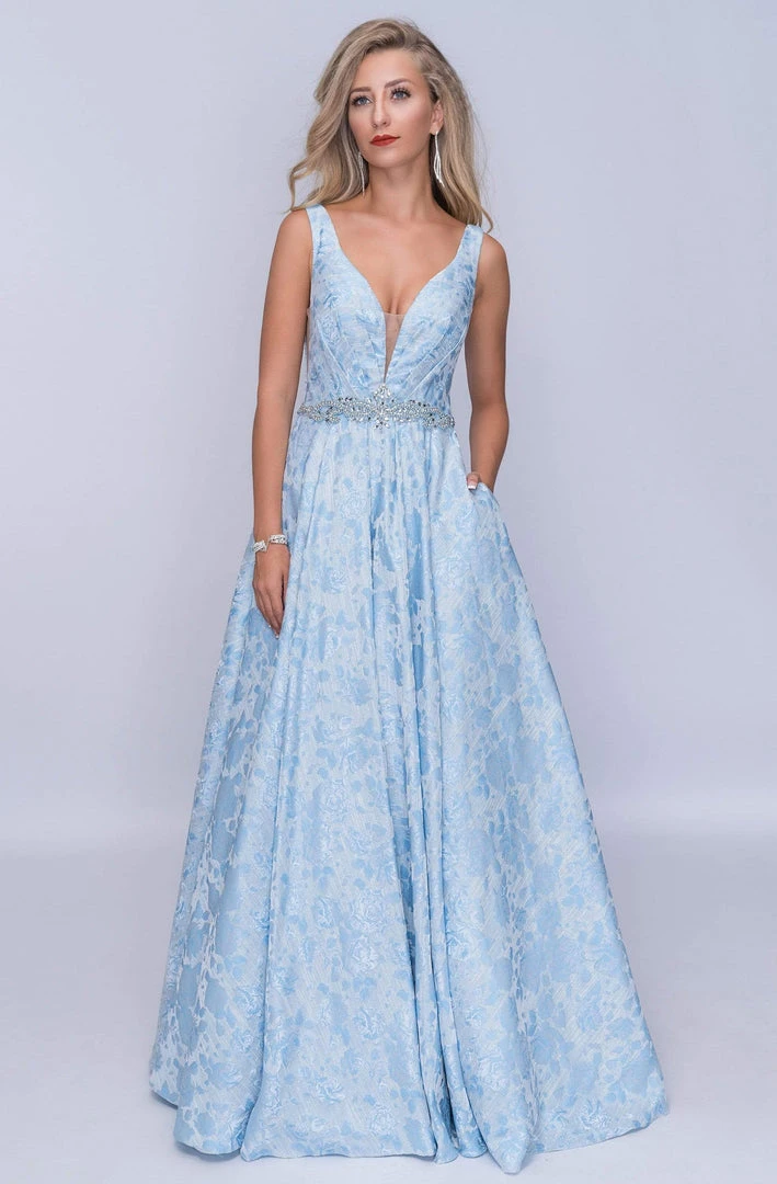 Nina Canacci - 3146 Illusion Plunging Neck Gem Embellished A Line Gown Formal Gowns 7 Nina Canacci - 3146 Illusion Plunging Neck Gem Embellished A Line Gown Formal Gowns