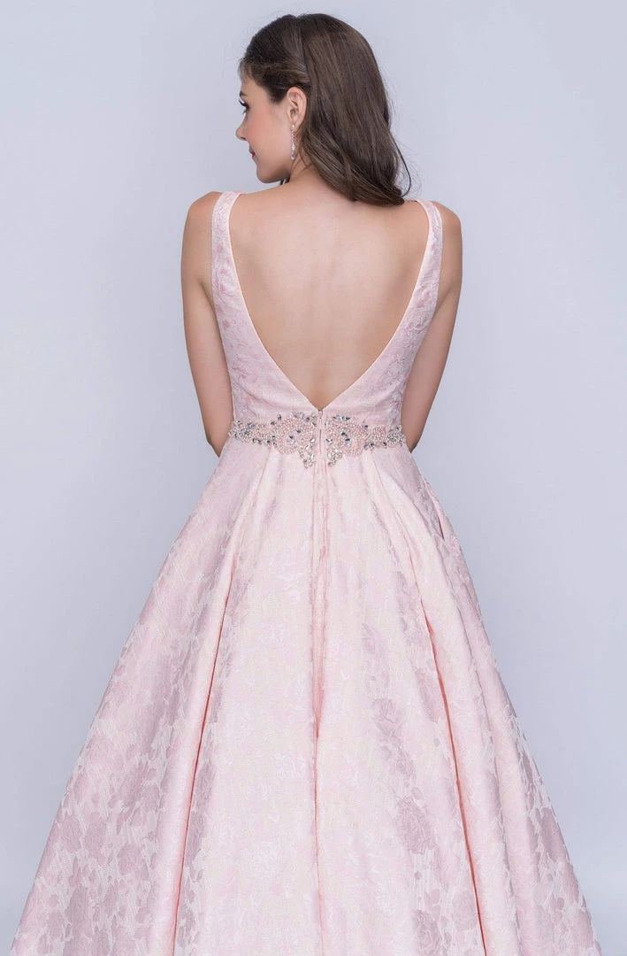 Nina Canacci - 3146 Illusion Plunging Neck Gem Embellished A Line Gown Formal Gowns 10 Nina Canacci - 3146 Illusion Plunging Neck Gem Embellished A Line Gown Formal Gowns