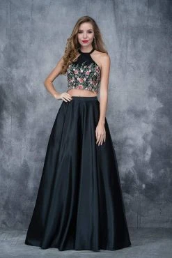 Nina Canacci - 4166 Two-Piece Floral Applique Evening Gown Formal Gowns 8 Nina Canacci - 4166 Two-Piece Floral Applique Evening Gown Formal Gowns