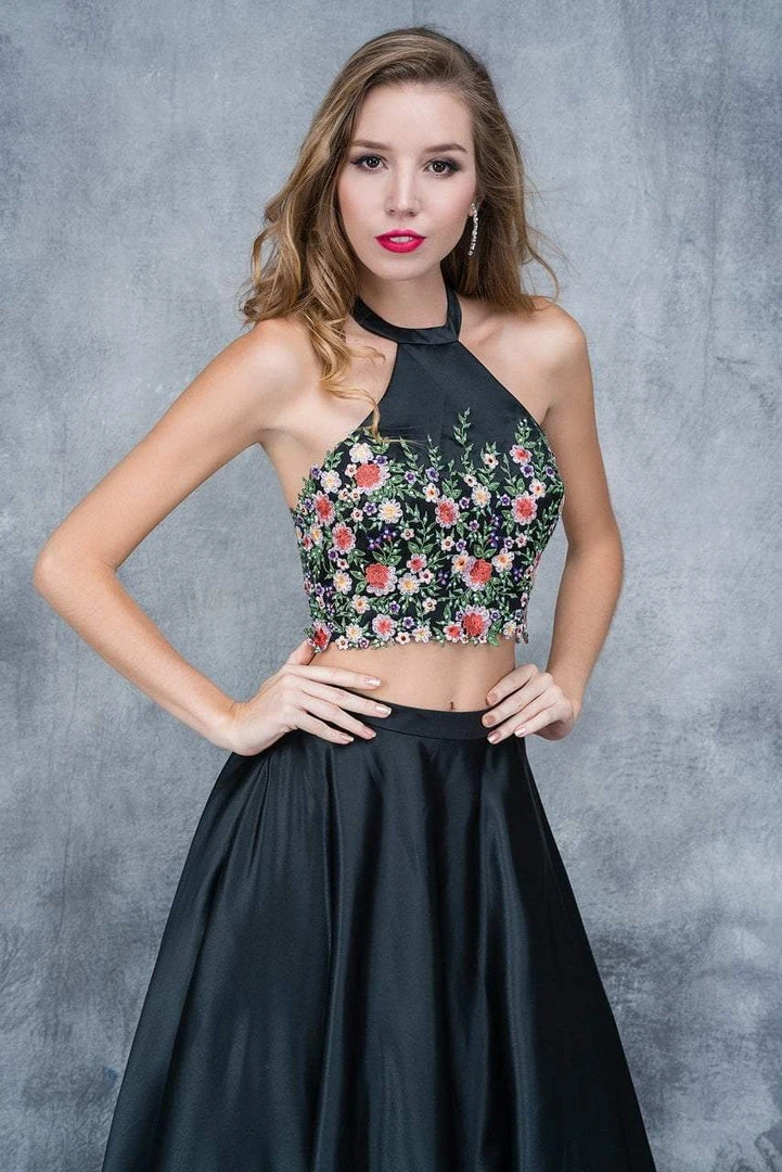 Nina Canacci - 4166 Two-Piece Floral Applique Evening Gown Formal Gowns 6 Nina Canacci - 4166 Two-Piece Floral Applique Evening Gown Formal Gowns