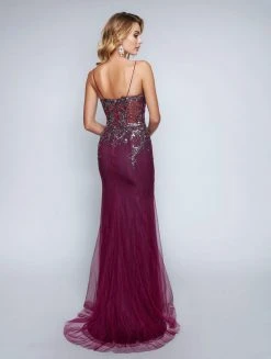 Nina Canacci - 4175 Sequined Lace Deep V-neck Trumpet Dress Formal Gowns 5 Nina Canacci - 4175 Sequined Lace Deep V-neck Trumpet Dress Formal Gowns