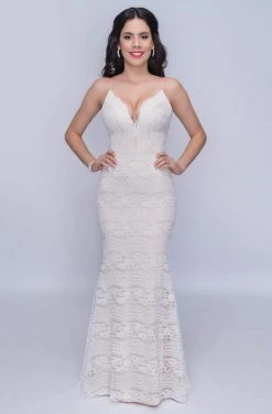 Nina Canacci - 4190 Plunging V Neck Lace Mermaid Dress Formal Gowns 10 Nina Canacci - 4190 Plunging V Neck Lace Mermaid Dress Formal Gowns