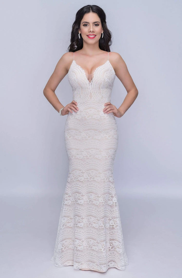 Nina Canacci - 4190 Plunging V Neck Lace Mermaid Dress Formal Gowns 6 Nina Canacci - 4190 Plunging V Neck Lace Mermaid Dress Formal Gowns