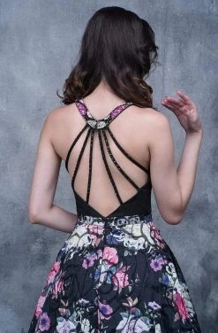 Nina Canacci - 5106 Halter Floral Printed A-Line Dress Formal Gowns