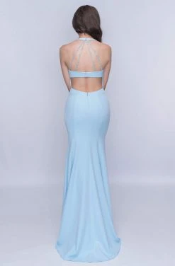 Nina Canacci - 6025 Plunging Halter Fitted Evening Gown 8 Nina Canacci - 6025 Plunging Halter Fitted Evening Gown