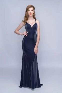 Formal Gowns Nina Canacci - 6501 Sleeveless Plunging V-neck Trumpet Dress