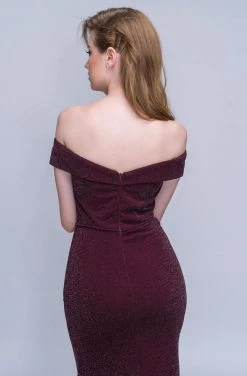 Nina Canacci - 6503 Fitted Off-Shoulder Evening Dress