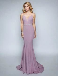 Formal Gowns Nina Canacci - 6516 Plunging V-Neck Trumpet Evening Dress 8 Formal Gowns Nina Canacci - 6516 Plunging V-Neck Trumpet Evening Dress