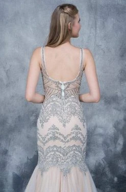 Formal Gowns Nina Canacci - 8142 Jeweled V-neck Mermaid Dress