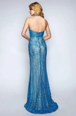 Nina Canacci - 8144 Embellished Halter Sheath Dress With Train Formal Gowns 5 Nina Canacci - 8144 Embellished Halter Sheath Dress With Train Formal Gowns